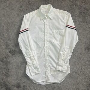 Thom Browne RWB Grosgrain Armband Shirt Size 0 White